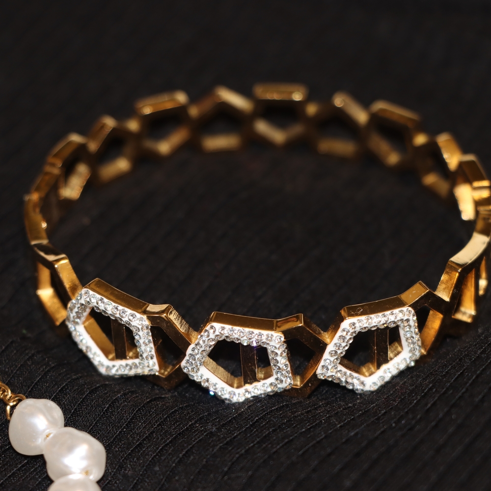 Elegant Gold and Silver Bracelet